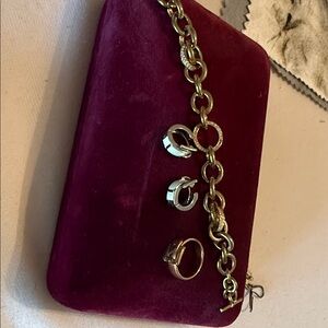 Velvet Clutch Bag in Burgundy with Gold Chain